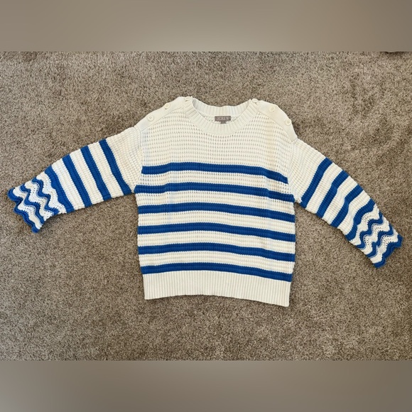 J.Crew Textured Crewneck Pullover Sweater in Stripe size L - Picture 4 of 6